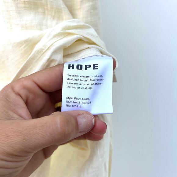 Hope Stockholm Plaza Linen Maxi Dress Scandinavian Ecru Cream Oversized 34 - Picture 5 of 13